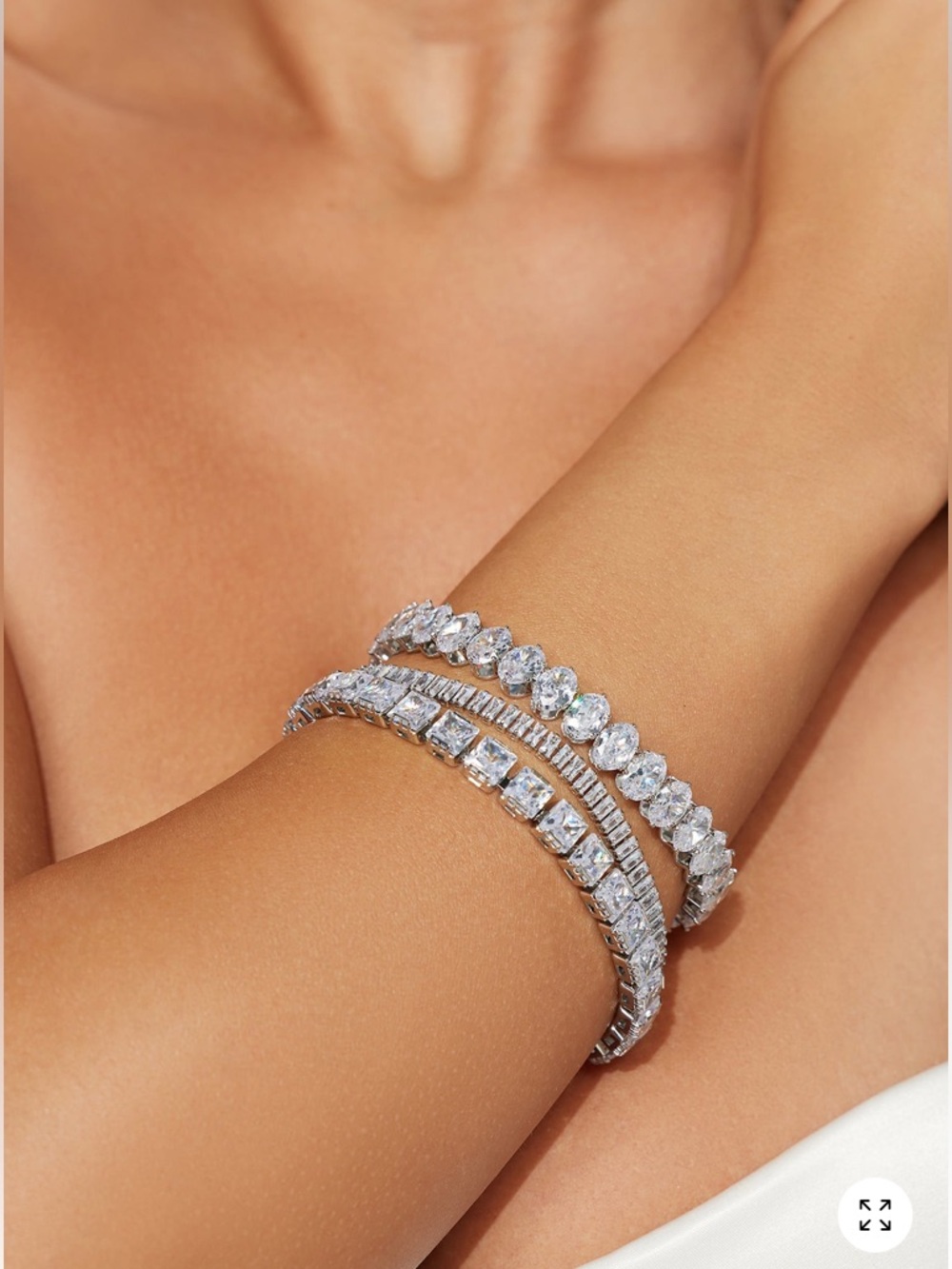 Silver Crystal Bracelet Trio